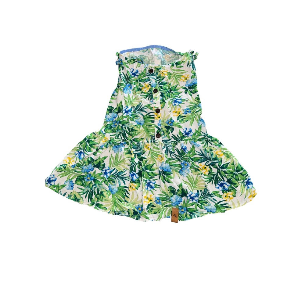 Tommy Bahama Tropical Floral Pet Dress XL Green Blue White Summer Dog Clothes